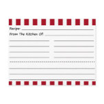 Blank Recipe Cards: Red & White Stripes postcards