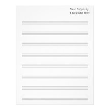 Blank Sheet Music 8 Stave Personalized Letterhead