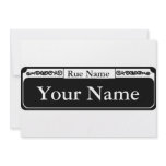 Blank Street Sign, Your Name, Rue Name Personalized Invitation