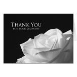Blank Sympathy Thank You Card -- White Rose