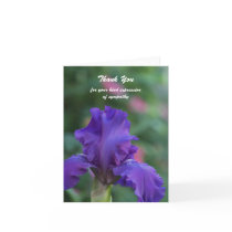 Blank Sympathy Thank You Note Card -- Iris