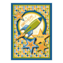 Blast Off! Invitation Card