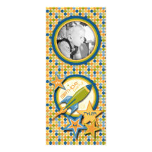Blast Off! Tall Invitation Card