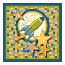 Blast Off! TY Square Custom Invites