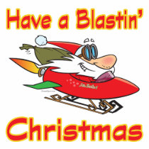 blasting christmas rocket sleigh santa photo sculpture