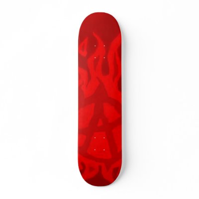 Blazin' Anarchy-New Logo-Flame On Red Board Skate Decks by blaquesmyth