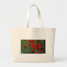 Blazing Red Tulips Tote Bags
