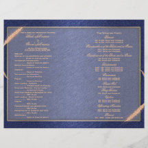 Blé crème bleu de programme de mariage prospectus customisé