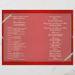 Blé crème rouge de programme de mariage tract customisé