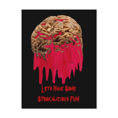 Bleeding Brain-invite Postcard by spootakular