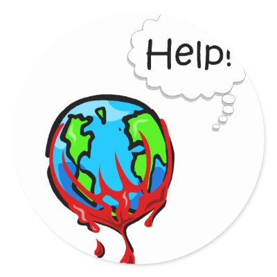 Bleeding Earth 2 Round Sticker by CelebrationZazzle