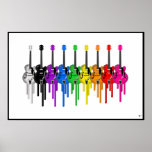 Bleeding Guitars Poster Print