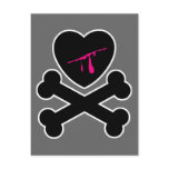 Bleeding Heart and Crossbones Post Cards