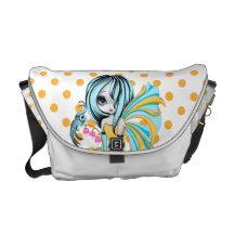 Bleeding Heart Fae Messenger Bag-Blue-Yellow-Orang