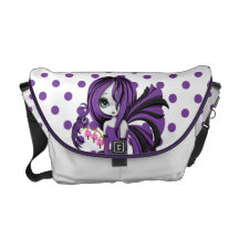 Bleeding Heart Fae Messenger Bag-Purple