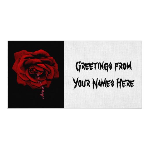 Bleeding Rose Custom Photo Card
