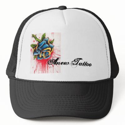 Bleeding_Rose_ Trucker Hats by AnewTattoo