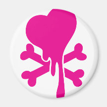 Bleeding Valentine Heart, Valentines Heart Bones Magnet