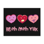 Bleh Meh Yuk Anti Valentine Card postcards