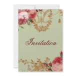 Blenheim Rose- Elegant Sage Green Custom Invitation