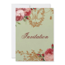 Blenheim Rose- Elegant Sage Green Custom Invitation