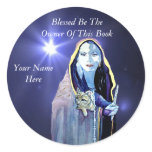 Blessed Be Book Plate Round Sticker