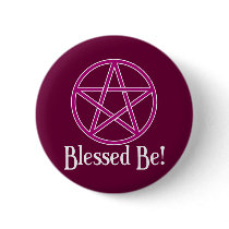 Blessed Be Pentagram Pinback Button