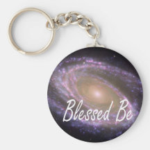 Blessed be saying against galaxy image keychain