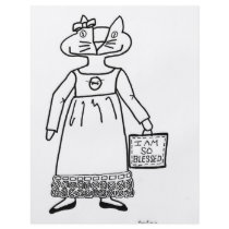 Blessed Cat Folk Art Flyers