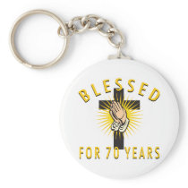 Blessed For 70 Years Key Chain