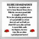 Blessed Grandparents 2-red roses Posters