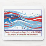 Blessed is the nation whose God is the LORD Mousepad