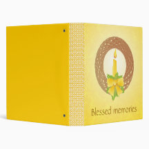 Blessed memories wreath design 3 ring binder