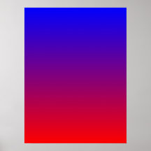 Bleu au gradient rouge affiches