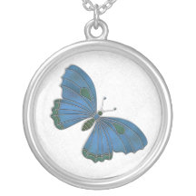 Bleu de brocard de papillon de collier de demoisel