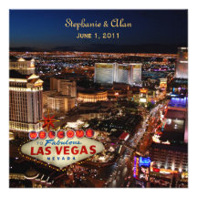 Bleu de faire-part de mariage de Las Vegas