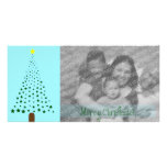 Bleu de plaine d'arbre de Noël d'étoile Cartes Avec Photo