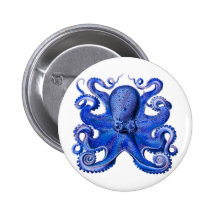 Bleu de poulpe de Haeckel Badge