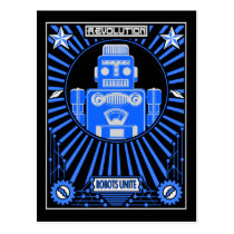 Bleu de Reolution de robot cartes postales