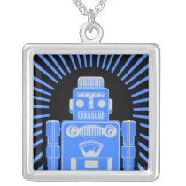 Bleu de robot colliers