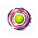 Bleu de tennis et blanc rouges carte postale