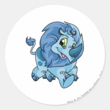 Bleu de Tonu Autocollant Rond