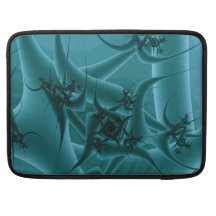 Bleu de turquoise et conception d'art de fractale  poches pour macbook pro