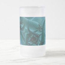 Bleu de turquoise et conception d'art de fractale  tasse