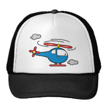 Bleu d'hélicoptère un rouge casquette