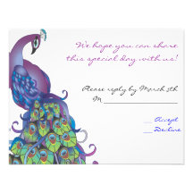 Bleu d'invitation de carte- de réponse de mariage 