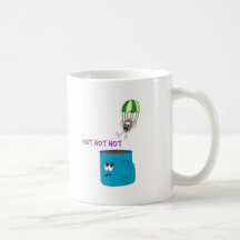 Bleu effrayé de tasse de sac à thé