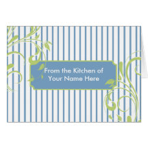 Bleu et carte de recette personnalisée par vert