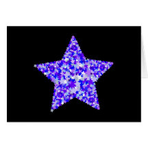 Bleu et étoile pourpre des étoiles carte de vœux