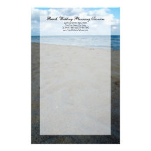 Bleu et mariage de plage de ~ de sables de Brown Papier À Lettre Personnalisé